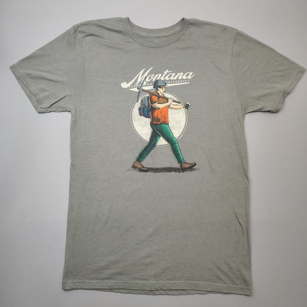 Montana Tech T-Shirt Mens Small Gray Graphic Geologist Montana Technological Uni